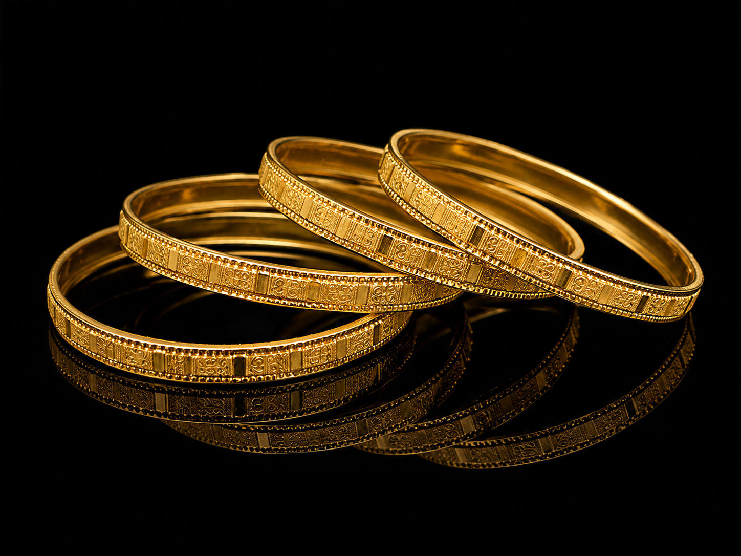 Indian Gola Design Golden Kangans for Women – Artificial Designer Bangles